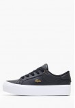 Women Casual Shoes Ziane.Platform Black Leather Lacoste