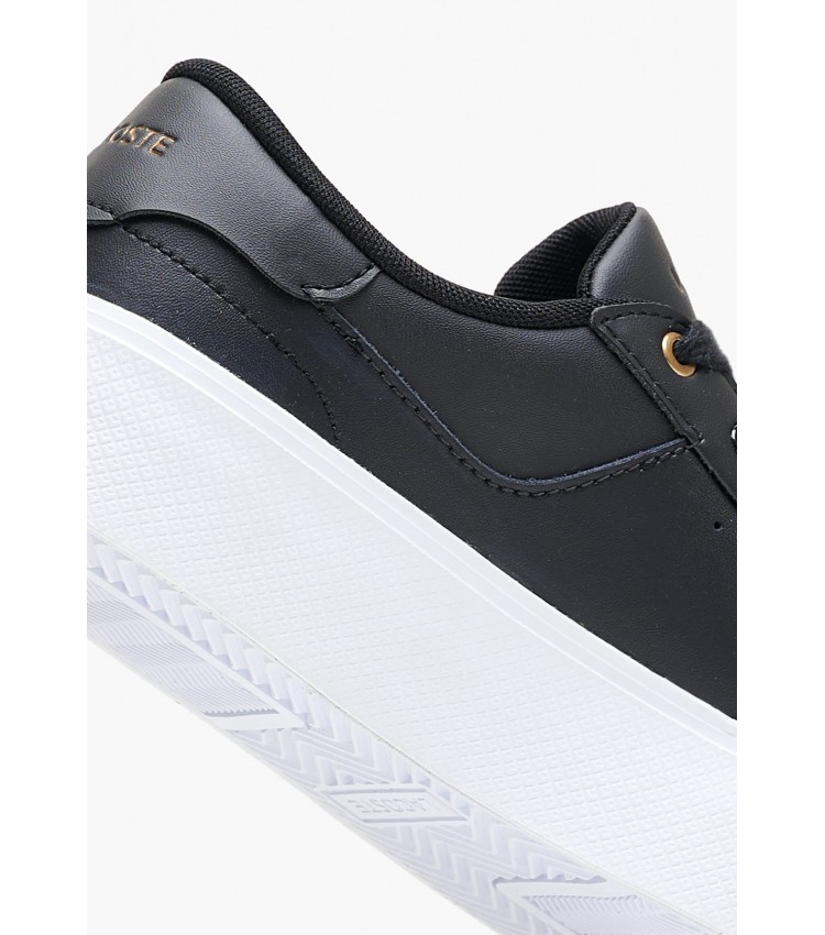 Γυναικεία Παπούτσια Casual Ziane.Platform Μαύρο Δέρμα Lacoste