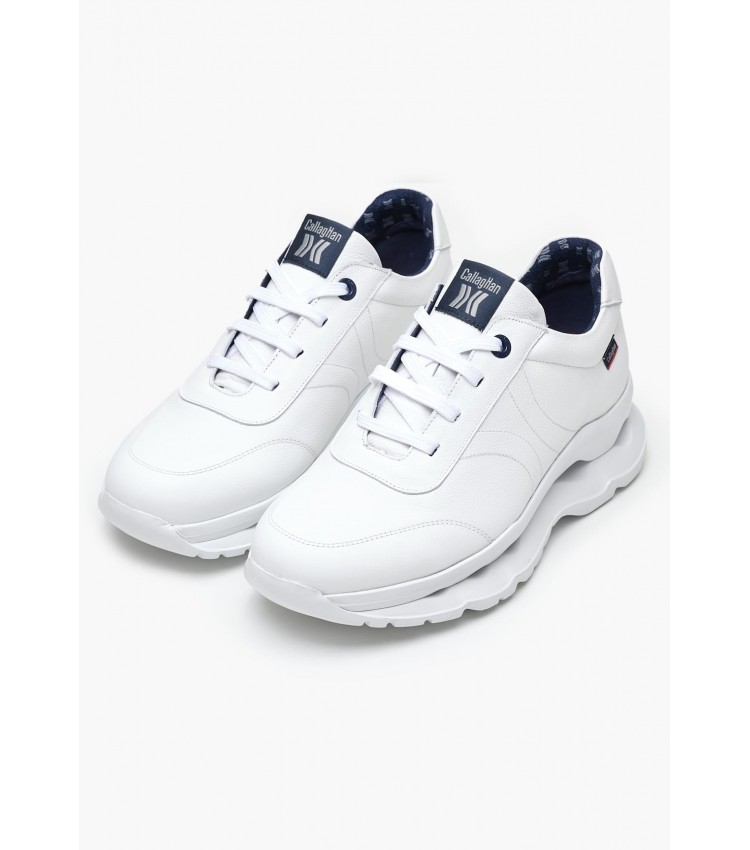 Men Casual Shoes 17834 White Leather Callaghan