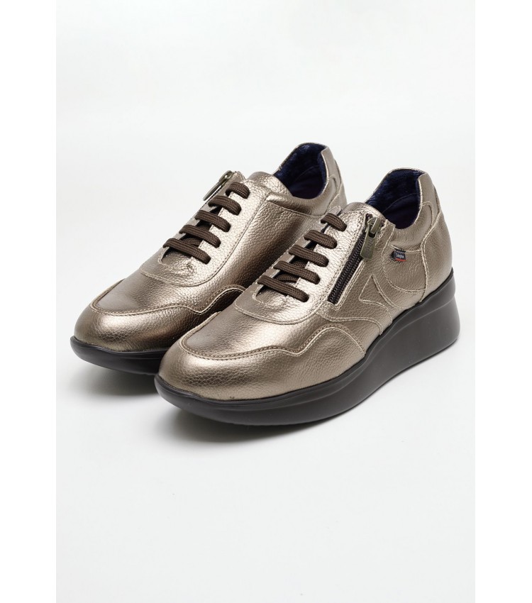 Women Casual Shoes 30008 Gold Leather Callaghan