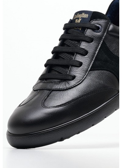 Men Casual Shoes 43719 Black Leather Callaghan