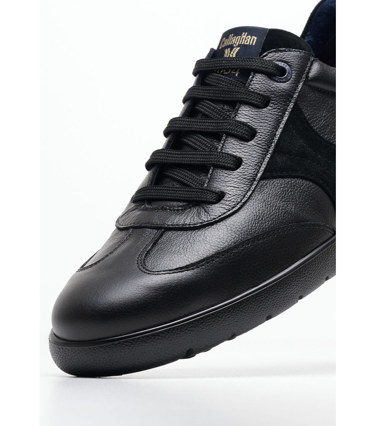 Men Casual Shoes 43719 Black Leather Callaghan