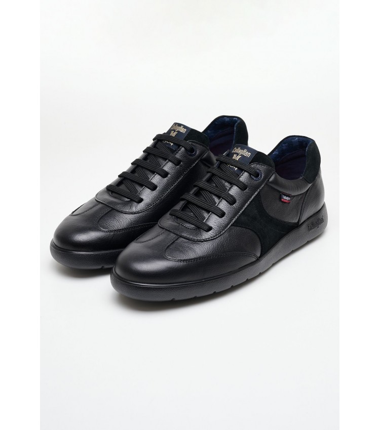 Men Casual Shoes 43719 Black Leather Callaghan