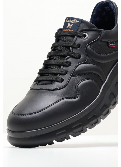 Men Casual Shoes 55340 Black Leather Callaghan