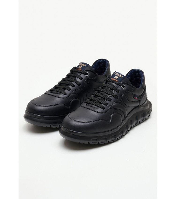 Men Casual Shoes 55340 Black Leather Callaghan