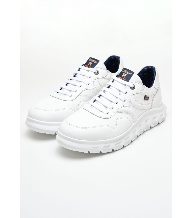 Men Casual Shoes 55340 White Leather Callaghan