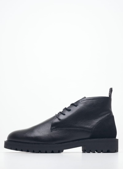 Ανδρικά Μποτάκια U5110 Μαύρο Δέρμα Boss shoes