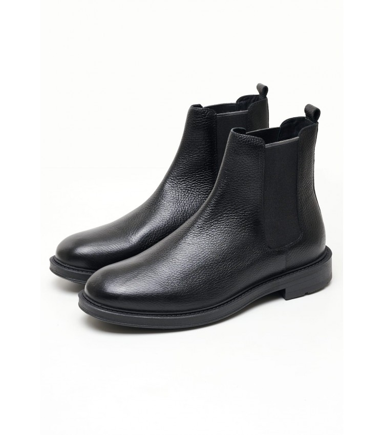 Men Boots 15301 Black Leather Marco Tozzi