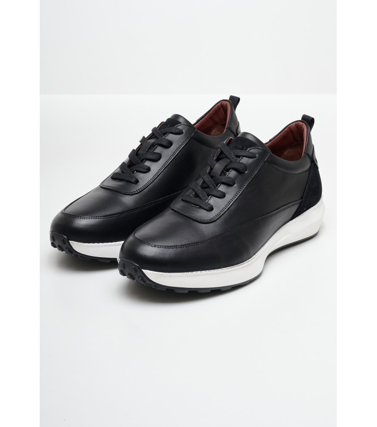 Men Casual Shoes 6833V Black Leather Philippe Lang