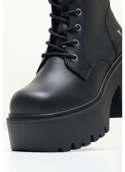 Women Boots Totally Black Leather Windsor Smith