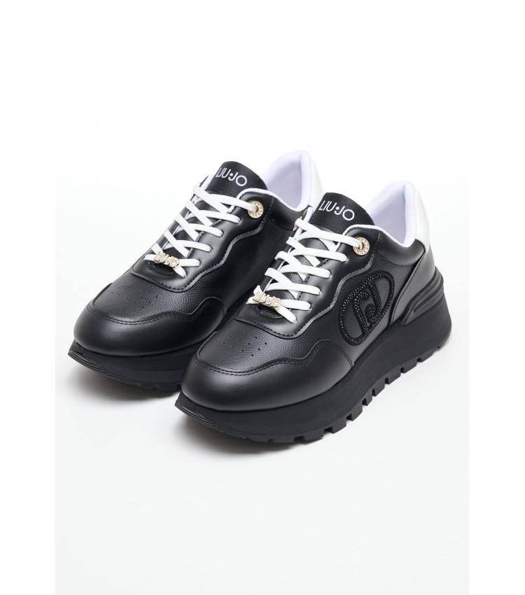 Women Casual Shoes Amazing20 Black Leather Liu Jo