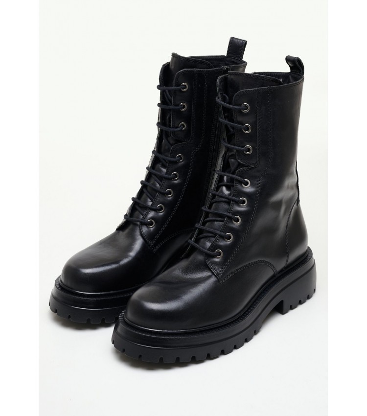 Women Boots 2Beta203 Black Leather Dei Colli