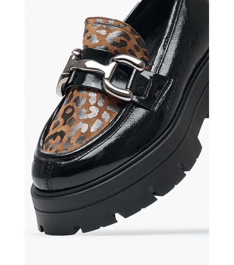 Women Moccasins 3000.4Leo Black Patent Leather MAKIS KOTRIS