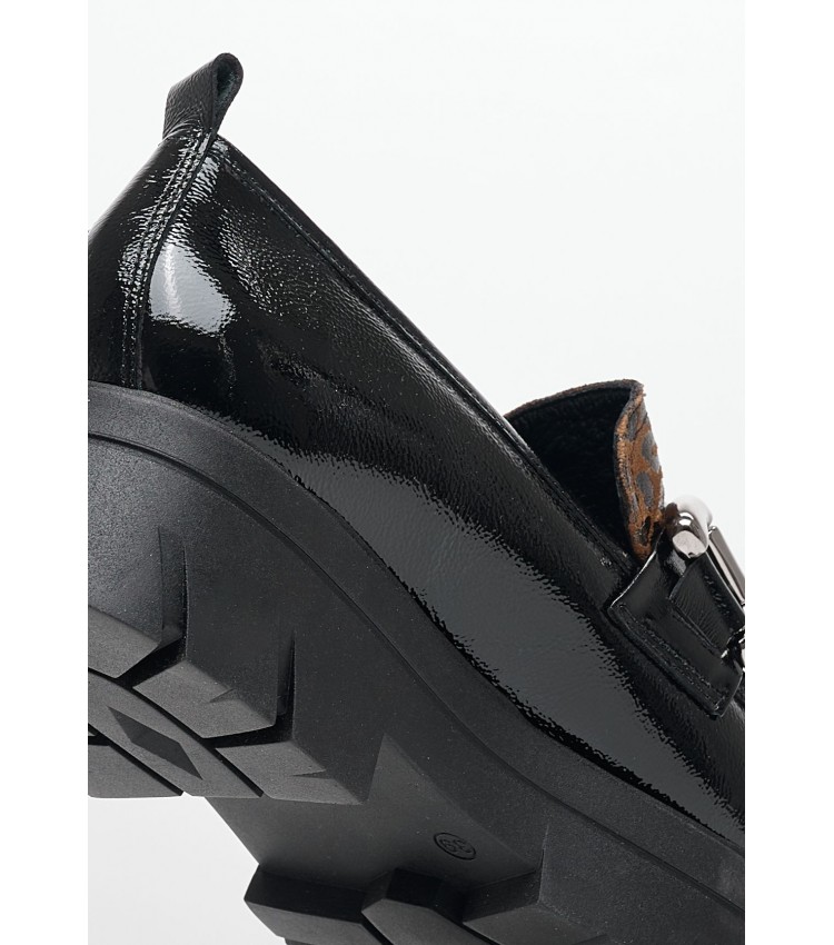 Women Moccasins 3000.4Leo Black Patent Leather MAKIS KOTRIS