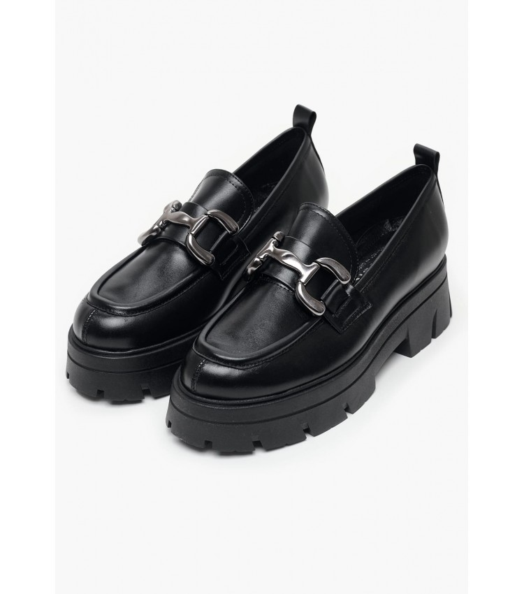 Women Moccasins 3000.4 Black Leather MAKIS KOTRIS