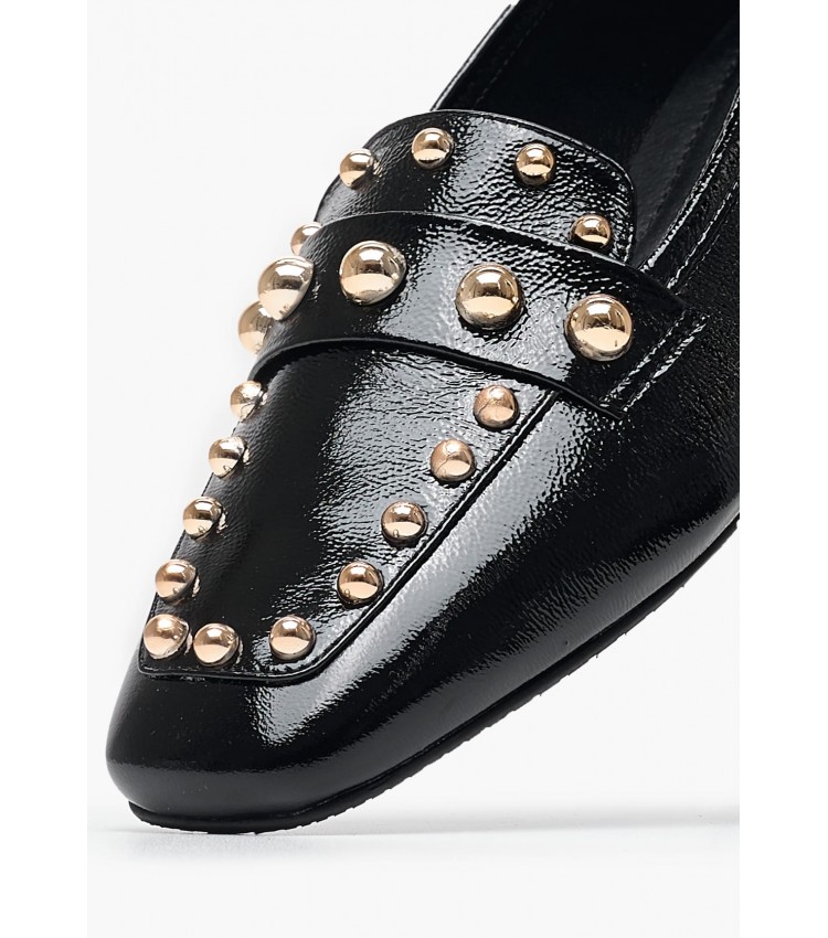 Women Moccasins K.001 Black Patent Leather MAKIS KOTRIS