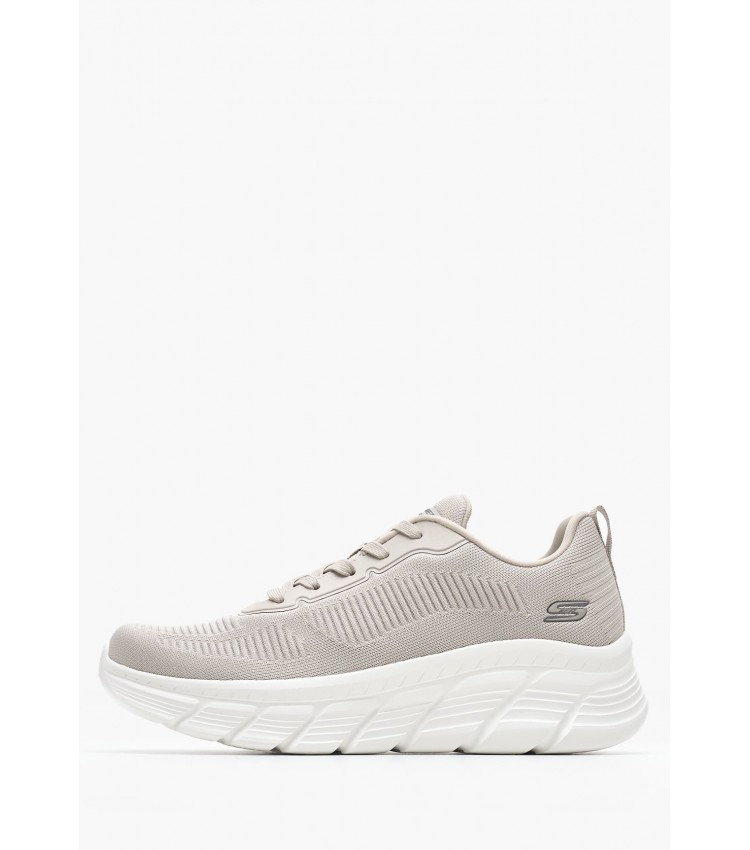 Γυναικεία Παπούτσια Casual 117385 Μπεζ Ύφασμα Skechers