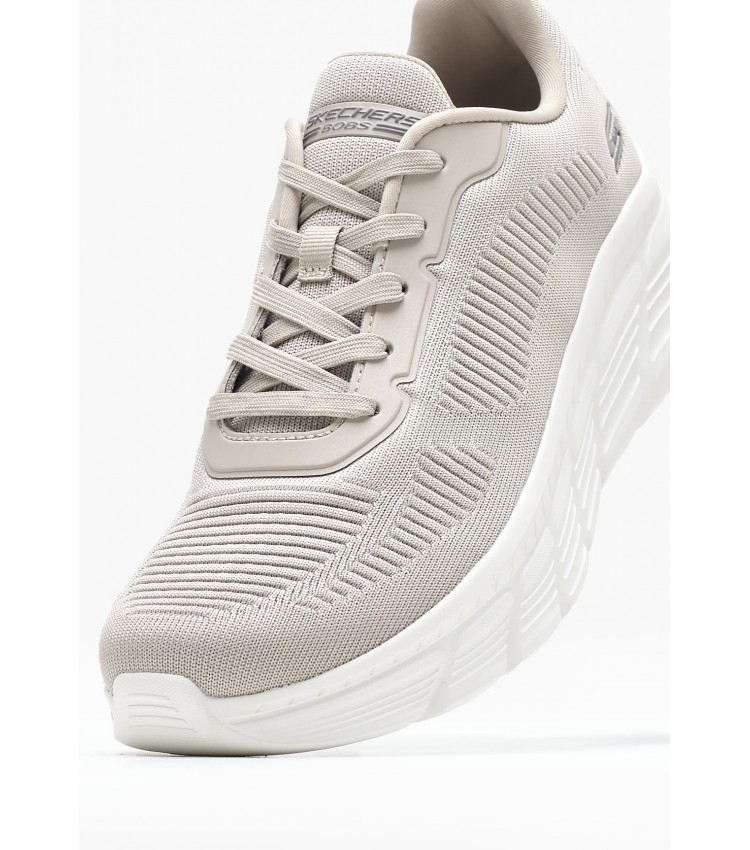 Γυναικεία Παπούτσια Casual 117385 Μπεζ Ύφασμα Skechers