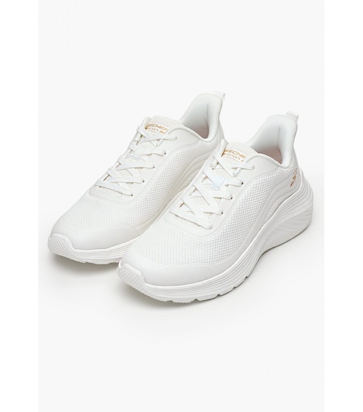 Women Casual Shoes 117483 White Fabric Skechers