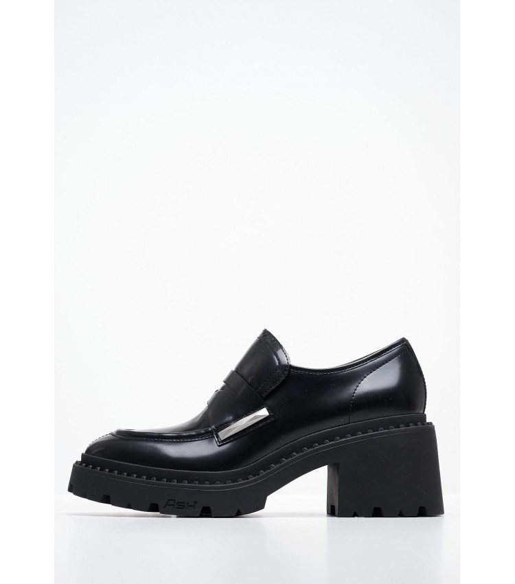 Women Moccasins Norton Black Leather Ash