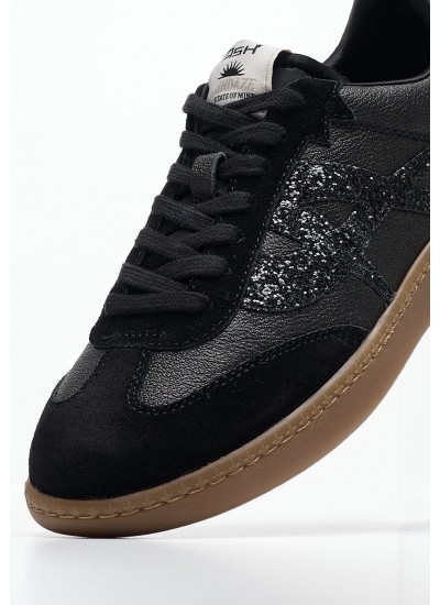 Women Casual Shoes Sunset Black Leather Ash