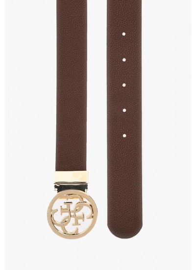 Women Belts 9166 Beige ECOleather Guess