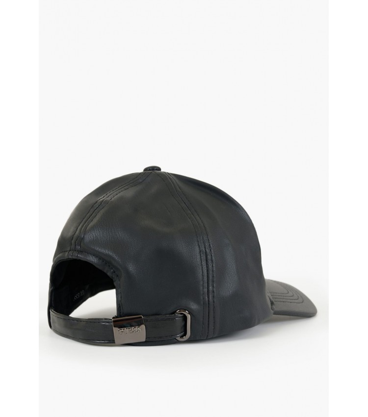 Women Hats Base.Cap Black ECOleather Guess