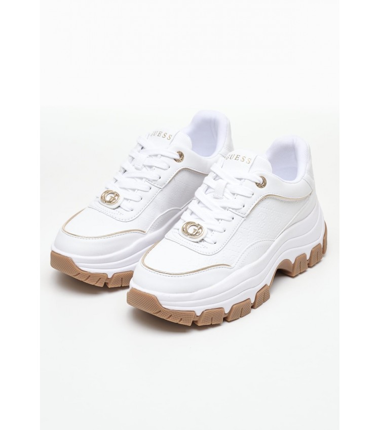 Women Casual Shoes Berett White ECOleather Guess