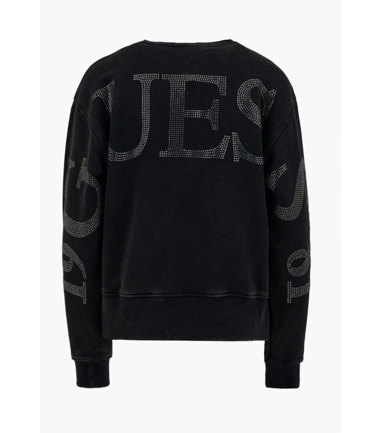 Γυνακεία Φούτερ Big.Sweatshirt Μαύρο Βαμβάκι Guess