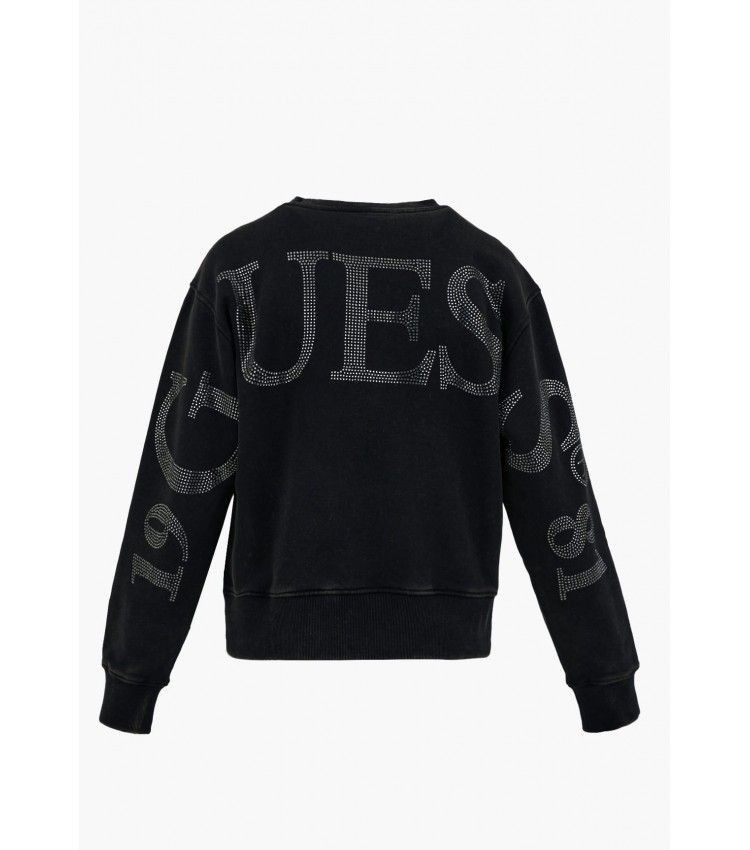 Γυνακεία Φούτερ Big.Sweatshirt Μαύρο Βαμβάκι Guess