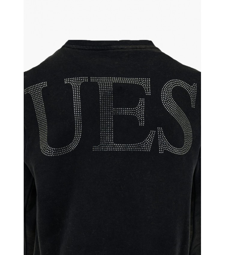 Γυνακεία Φούτερ Big.Sweatshirt Μαύρο Βαμβάκι Guess