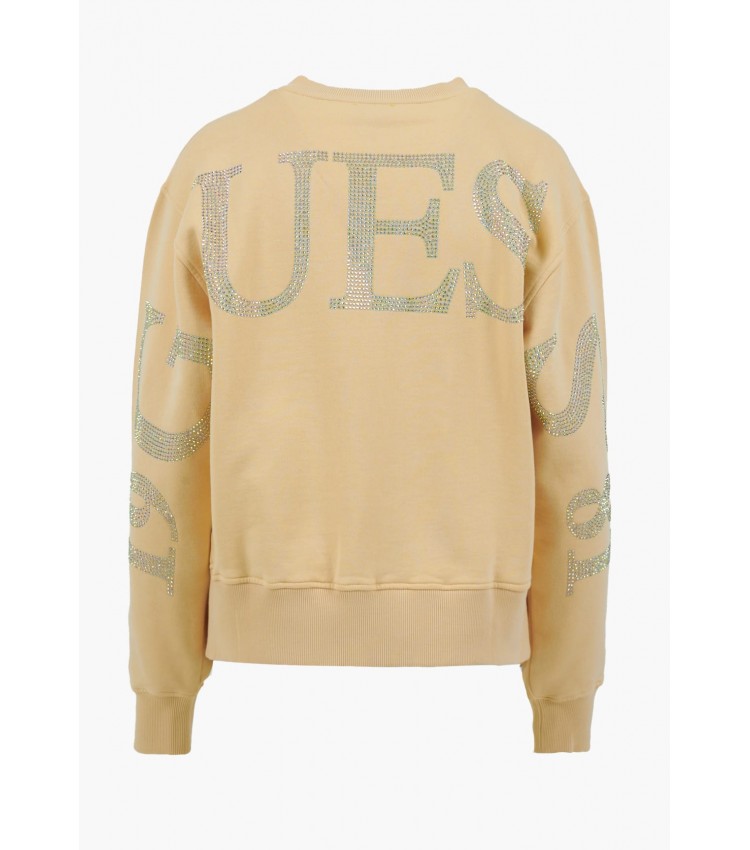 Γυνακεία Φούτερ Big.Sweatshirt Κίτρινο Βαμβάκι Guess