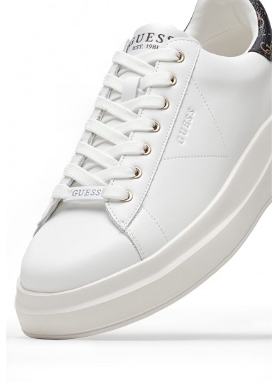 Men Casual Shoes Elba.B White Leather Guess