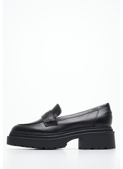 Women Moccasins Finda Black Leather Guess