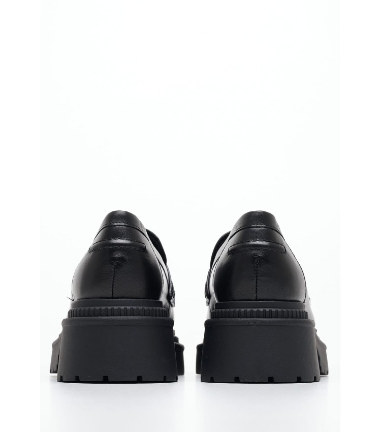 Women Moccasins Finda Black Leather Guess