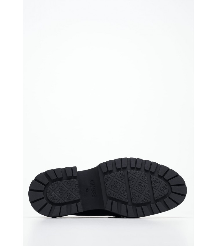 Women Moccasins Finda Black Leather Guess