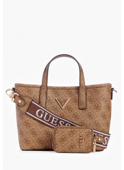 Γυναικείες Τσάντες Latona.Tote Μπεζ ECOleather Guess