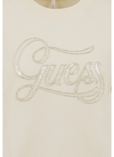 Γυνακεία Φούτερ Laura.Swt Μπεζ Βισκόζη Guess