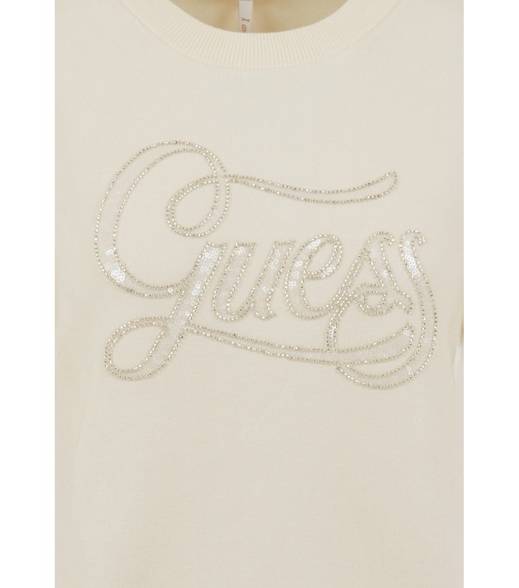 Γυνακεία Φούτερ Laura.Swt Μπεζ Βισκόζη Guess