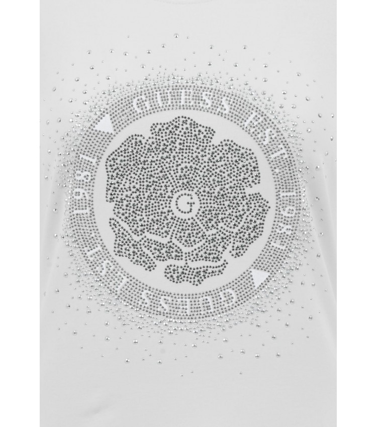 Γυναικείες Μπλούζες - Τοπ Peony.Stamp Μπεζ Βαμβάκι Guess