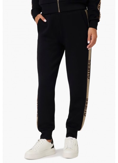 Γυναικεία Παντελόνια Stud.Sweatpant Μαύρο Πολυεστέρα Guess