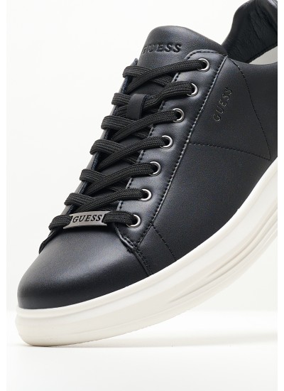 Men Casual Shoes Vibo.24 Black Leather Guess