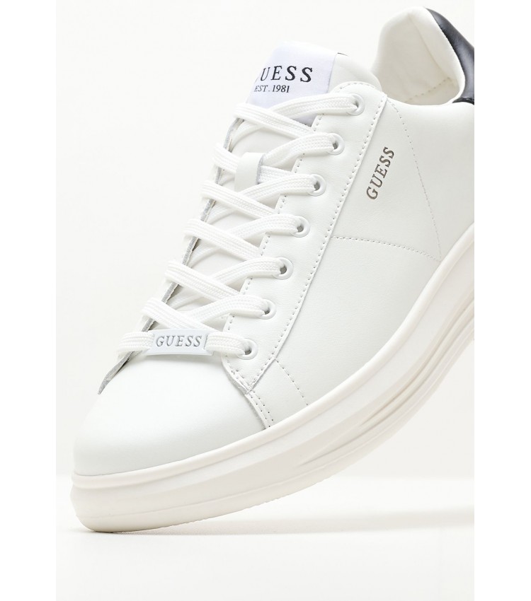 Men Casual Shoes Vibo.Wbk White Leather Guess