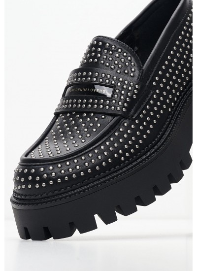 Γυναικεία Μοκασίνια Numb.Studded Μαύρο ECOleather Replay