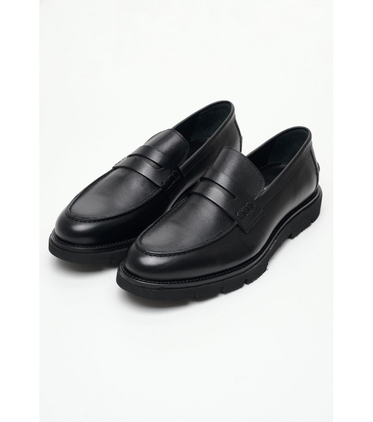 Men Moccasins 50402 Black Leather Vice