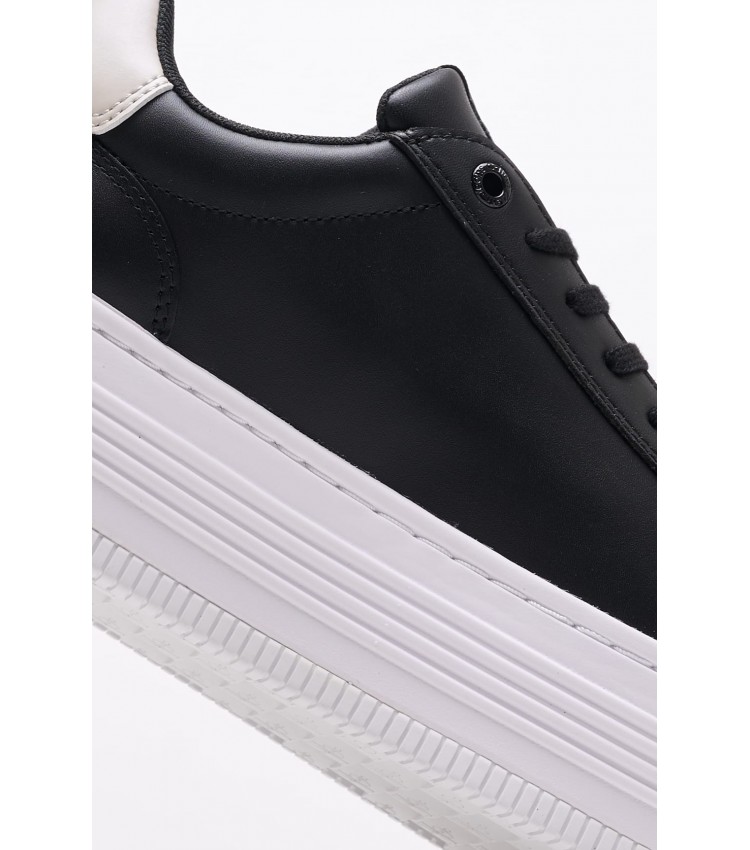 Women Casual Shoes Bold.Flat.Low Black Leather Calvin Klein