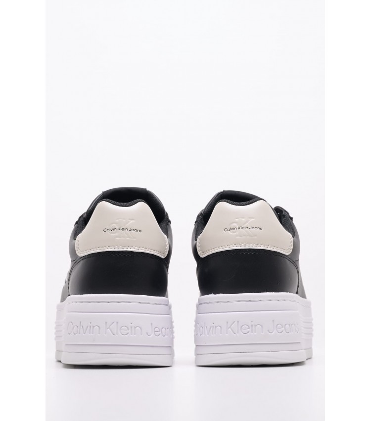 Women Casual Shoes Bold.Flat.Low Black Leather Calvin Klein