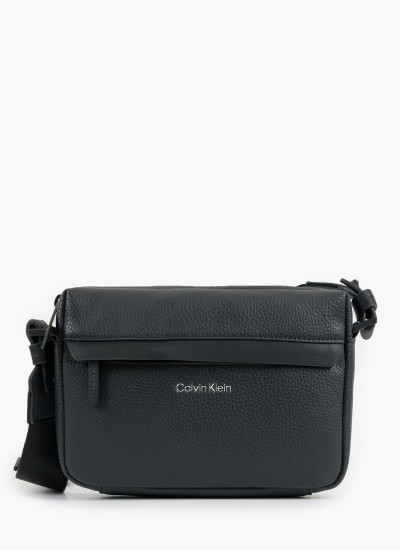 Ανδρικά Κασκόλ Dark.Jacquard Μαύρο Μαλλί Calvin Klein