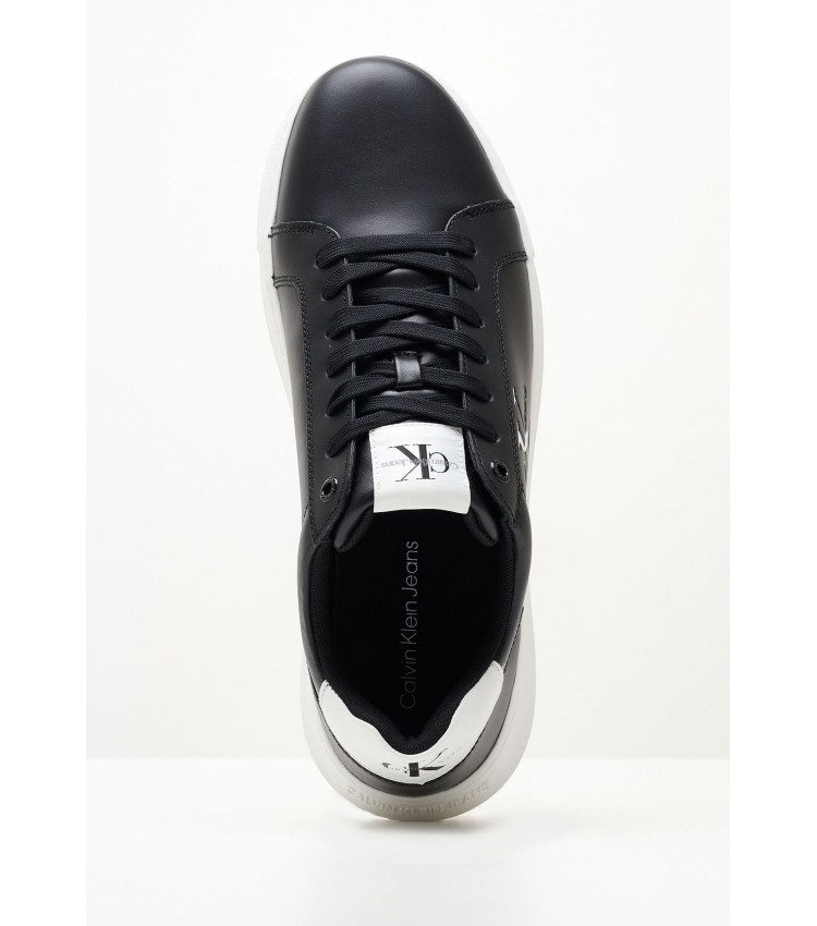 Men Casual Shoes Chunky.Cupsole.B Black Leather Calvin Klein