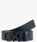 Men Belts Ck.Metal Black Leather Calvin Klein